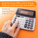 BAZIC 12-Digit Dual Power Desktop Calculator w/ Adjustable Display, pack of 12
