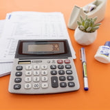 BAZIC 12-Digit Dual Power Desktop Calculator w/ Adjustable Display, pack of 12