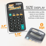 BAZIC 8-Digit Dual Power Pocket Size Calculator - BLACK, pack of 24