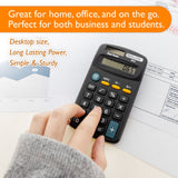 BAZIC 8-Digit Dual Power Pocket Size Calculator - BLACK, pack of 24