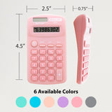 BAZIC 8-Digit Dual Power Pocket Size Calculator - Pastel Color, pack of 24