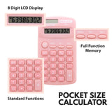 BAZIC 8-Digit Dual Power Pocket Size Calculator - Pastel Color, pack of 24