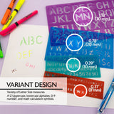 BAZIC 8, 10, 20, 30 mm Size Lettering Stencil Sets (4/Pack), pack of 24