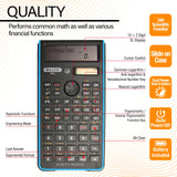 BAZIC 240 Function Fancy color Scientific Calculator w/ Slide-On Case, pack of 12