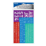 BAZIC 8, 10, 20, 30 mm Size Lettering Stencil Sets (4/Pack), pack of 24