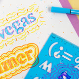 BAZIC 20mm Size Lettering Stencil Ruler Sets (2/Pack), pack of 24