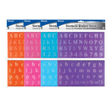 BAZIC 20mm Size Lettering Stencil Ruler Sets (2/Pack), pack of 24