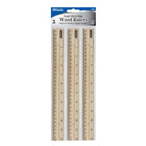 BAZIC 12" (30cm) Wooden Ruler (3/Pack), pack of 24