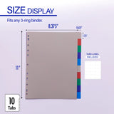 BAZIC Dividers w/ 10-Color Tabs, pack of 24