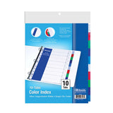 BAZIC Dividers w/ 10-Color Tabs, pack of 24
