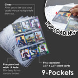 BAZIC Top Loading 9-Pockets Trading Card Holders (10/Pack), pack of 24