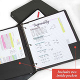 BAZIC 1.5" Black 3-Ring Binder w/ 2-Pockets, pack of 24