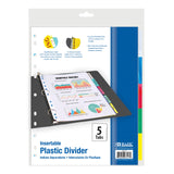 BAZIC Dividers w/ 5-Insertable Color Tabs, pack of 24