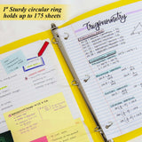 BAZIC 3 Ring Binder 1" Poly Binders Swirl Color Soft Cover, Hold 175 Sheets, 48-Count