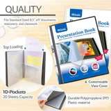 BAZIC 10-Pockets Presentation Book, pack of 24