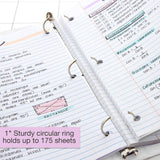 1" 3-Ring View Binder w/ 2-Pockets, pack of 12