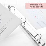 1" 3-Ring View Binder w/ 2-Pockets, pack of 12