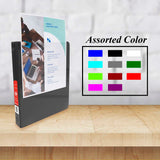 BAZIC 1/2" Black 3-Ring View Binder w/ 2-Pockets (1-PACK)