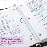 BAZIC 1/2" Black 3-Ring View Binder w/ 2-Pockets (1-PACK)