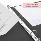 BAZIC 1/2" Black 3-Ring View Binder w/ 2-Pockets (1-PACK)