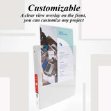 BAZIC 1/2" White 3-Ring View Binder w/ 2-Pockets (1-PACK)