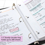 BAZIC 1.5" Black 3-Ring View Binder w/ 2-Pockets, pack of 12