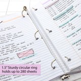 BAZIC 1.5" White 3-Ring View Binder w/ 2-Pockets, pack of 12
