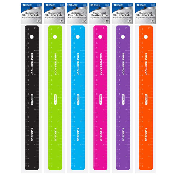 BAZIC Shatterproof Flexible Curve Ruler 12