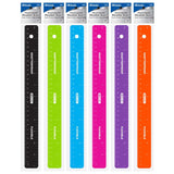 BAZIC Shatterproof Flexible Curve Ruler 12" (30cm), Inches Centimeter Metric Measuring Drafting Ruler- 6 pack