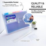 BAZIC Rainbow 7-Pocket Letter Size Poly Expanding File, pack of 12