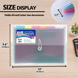 BAZIC Rainbow 7-Pocket Letter Size Poly Expanding File, pack of 12