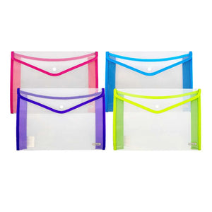 BAZIC V-Flap Clear A4/Letter Size Document Holder, pack of 24