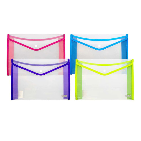 BAZIC V-Flap Clear A4/Letter Size Document Holder, pack of 24