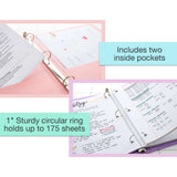 BAZIC 3 Ring Binder 1" Economy View Binders Pastel Color, 175 Sheets, 24-Count