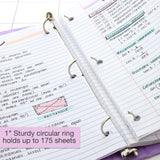 BAZIC 3 Ring Binder 1" Economy View Binders Pastel Color, 175 Sheets, 24-Count