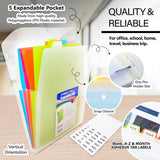 BAZIC 5-Pocket Letter Size Vertical Poly Expanding File, pack of 12