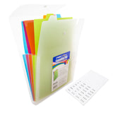 BAZIC 5-Pocket Letter Size Vertical Poly Expanding File, pack of 12