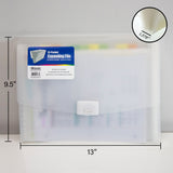 BAZIC Translucent 13-Pocket Letter Size Poly Expanding File, pack of 6