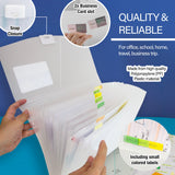 BAZIC Translucent 13-Pocket Letter Size Poly Expanding File, pack of 6