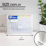 BAZIC Translucent 13-Pocket Letter Size Poly Expanding File, pack of 6