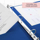 BAZIC 3 Ring Binder 1" Economy View Binders Blue, Hold 175 Sheets, 12-Count
