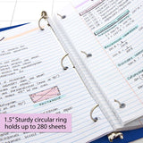 BAZIC 3 Ring Binder 1.5" Economy View Binders-Blue, Round Ring, Hold 250 Sheets Paper, 12-Count