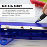 BAZIC Portable 3-Hole Paper Punch, pack of 12