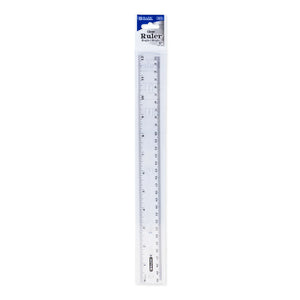 BAZIC 12" (30cm) Clear Ruler, pack of 24