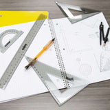 BAZIC 4-Piece Geometry Ruler Combination Sets w/ Compass, pack of 24