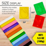 BAZIC 5.64 oz (160g) 12 Color Modeling Clay Sticks + 3 molding, pack of 24