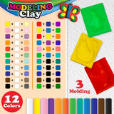 BAZIC 5.64 oz (160g) 12 Color Modeling Clay Sticks + 3 molding, pack of 24