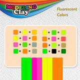 BAZIC 4.8 oz (136g) 4 Fluorescent Color Modeling Clay Sticks, pack of 24