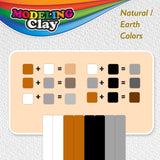 BAZIC 4.8 oz (136g) 4 Natural/ Earth Color Modeling Clay Sticks, pack of 24
