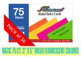 BAZIC Index Cards- variety packs and sizes